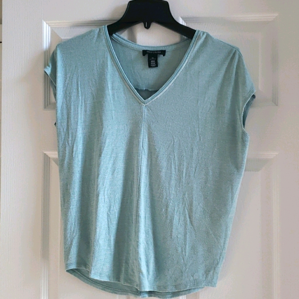 WHBM light blue short sleeve dolman top